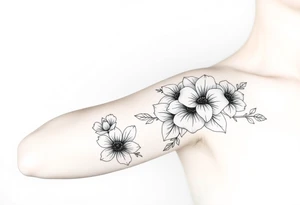 Floral Elements: Incorporate state flowers—bluebonnet (Texas), mountain laurel (Connecticut), and coast rhododendron (Washington
Arm sleeve shoulder to elbow tattoo idea