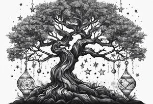Poison tree with stars tattoo idea