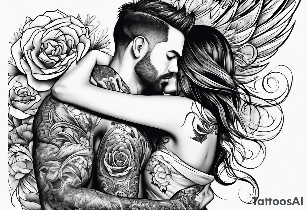 people hugging tattoo idea