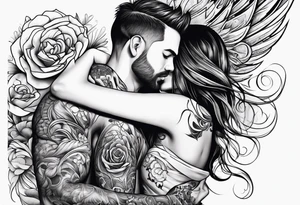 people hugging tattoo idea