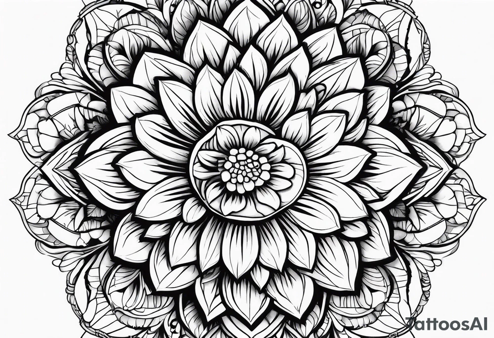 flower burst tattoo idea