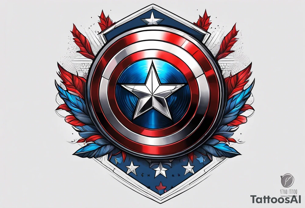 Une épee transperce le bouclier de Captain America tattoo idea