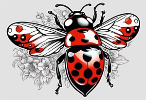 Wings out ladybug tattoo idea