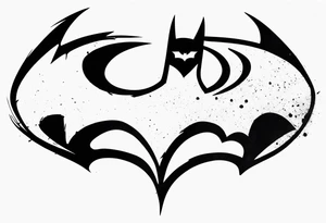 batman symbol, dirty, sketchy tattoo idea