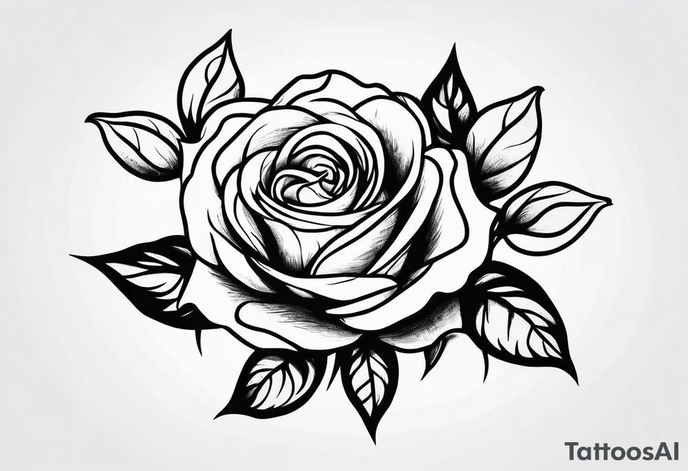 Wilting rose with smaller roses blossoming tattoo idea