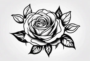 Wilting rose with smaller roses blossoming tattoo idea