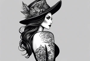 full arm sleeve very dark with Elphaba tattoo idea