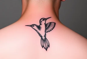 Small memorial tattoo with hummingbird for mom tattoo idea