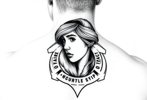 Female us coast guard officer  protection hero daughter tattoo idea