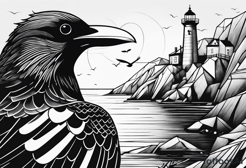 tin mine & chough tattoo idea