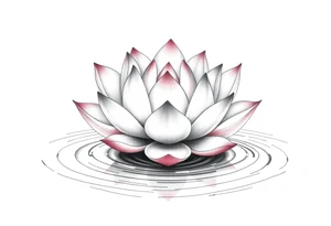 serene lotus flower emerging from sacred waters with ripples tattoo idea