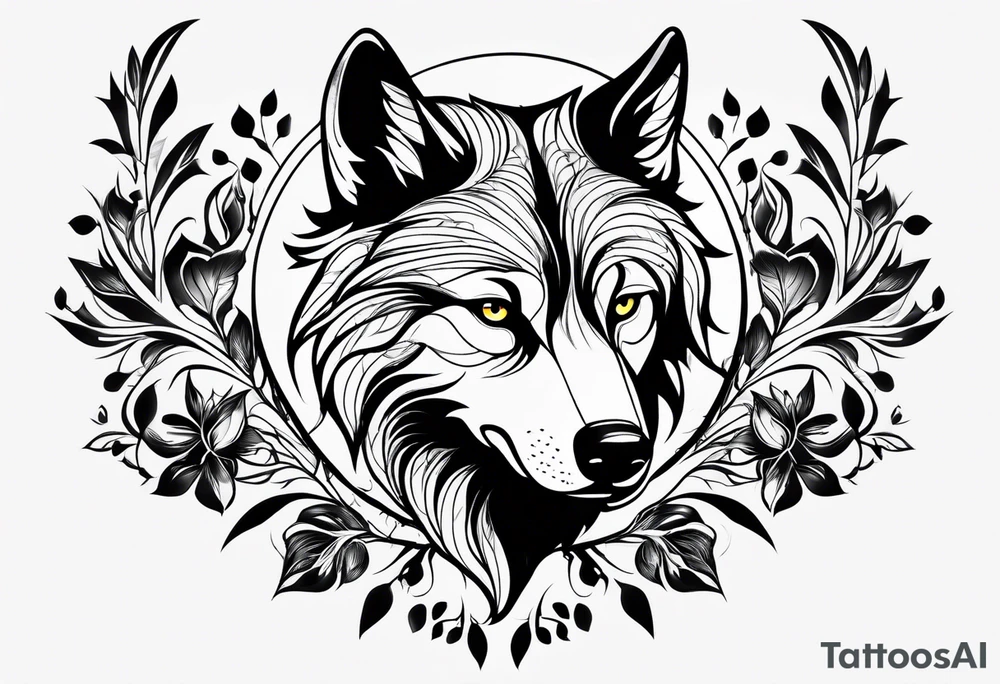 Wolf paw print tattoo idea