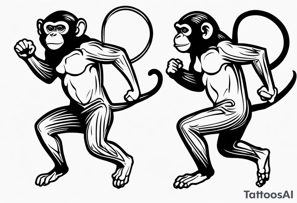 fulj body jumping monkey tattoo idea