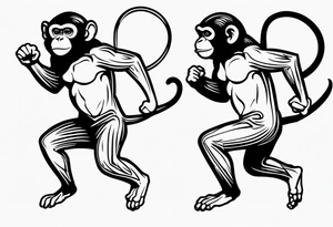 fulj body jumping monkey tattoo idea