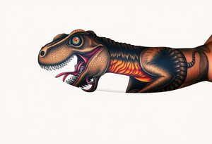 dinosaur spitting venom tattoo idea
