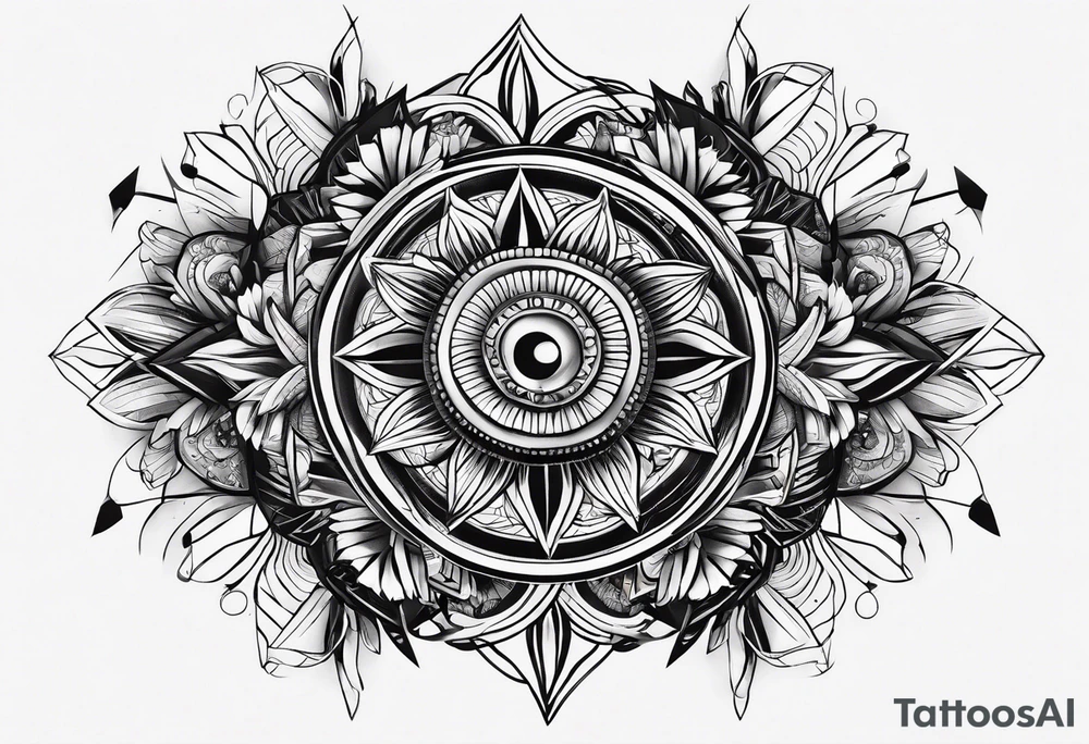 black spikes tattoo idea