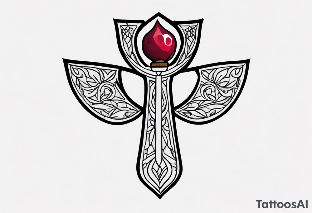 strength, small, nuanced, pomegranate, elegant, armenian, ankh, long tattoo idea
