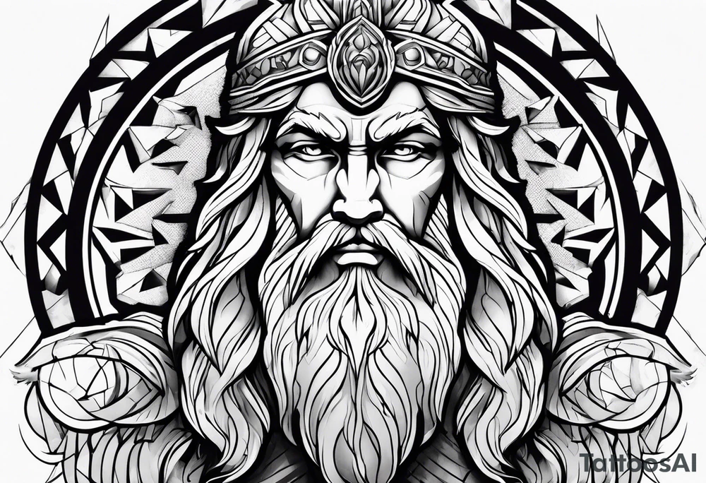 powerful majestic zeus tattoo idea