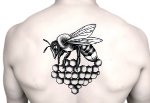 Honeybee and honeycomb tattoo idea