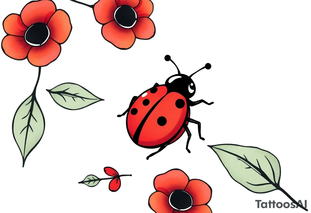 Cute ladybug tattoo idea