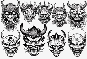 Japanese Demon mask tattoo idea