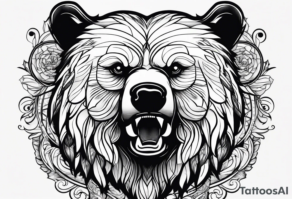 Bearhead on the left forehand tattoo idea