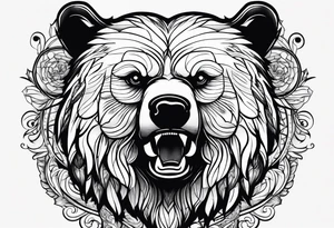 Bearhead on the left forehand tattoo idea