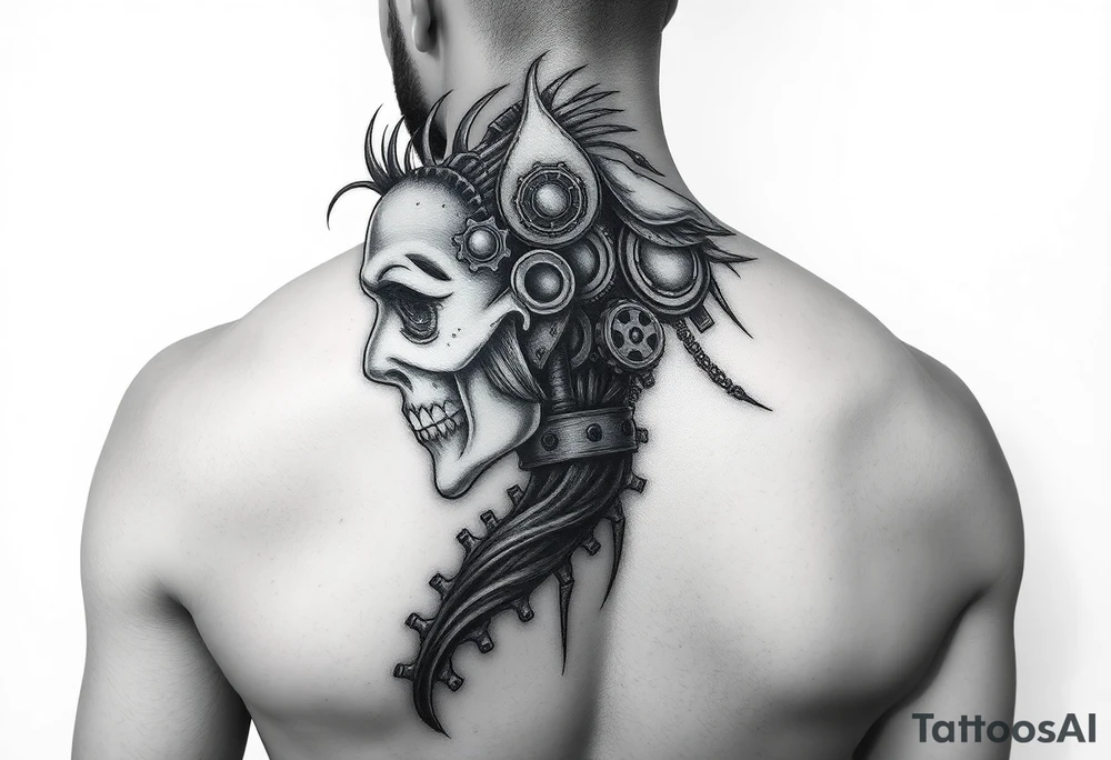 steam punk side of the head tattoo tattoo idea