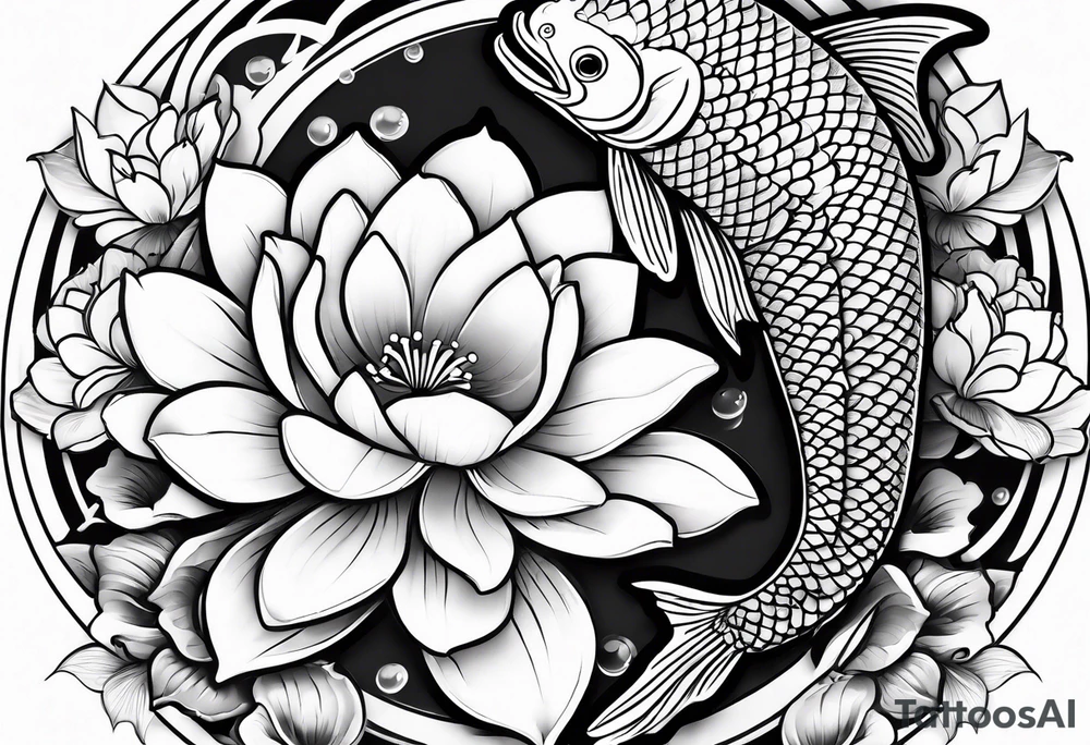 Koi fish with lotus flower tattoo idea