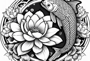 Koi fish with lotus flower tattoo idea