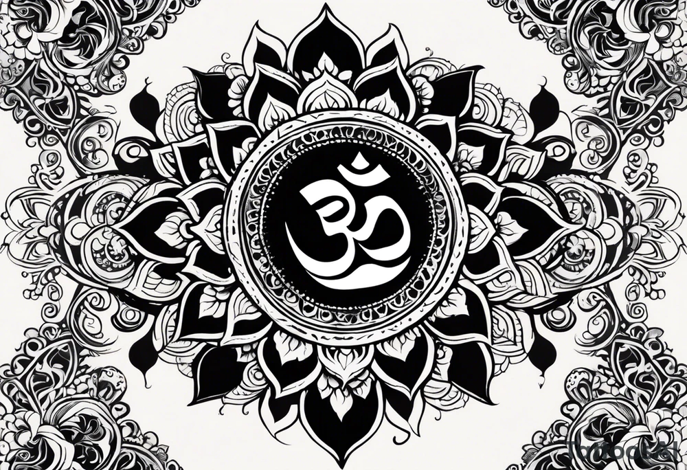 A Hindu-inspired tattoo for the dorsal hand can be intricate and meaningful. Here’s a design idea:

Central Motif:

Om Symbol: Place the Om symbol in the center of the hand, slightly larger to make it the focal point. Om is a sacred sound and spiritual icon in Hinduism, representing the universe's essence.
Surrounding Elements:

Lotus Flower: Surround the Om symbol with a lotus flower design. The lotus symbolizes purity, enlightenment, and rebirth, making it a powerful symbol in Hinduism.
Mandala Pattern: Incorporate a mandala pattern around the lotus and Om symbol. Mandalas are geometric patterns representing the universe in Hindu and Buddhist symbolism, adding depth and intricacy to the design.
Fingers:

Sacred Symbols: Consider placing smaller sacred symbols on each finger. Examples include the Trishula (trident), representing Shiva; the Swastika, symbolizing good fortune; or other elements like the Sun or Moon, symbolizing cosmic order.
Wrist Extension:

Vedic Mantra: Extend the design towards the wrist with a Vedic mantra or Sanskrit script, adding a layer of spirituality and meaning. tattoo idea