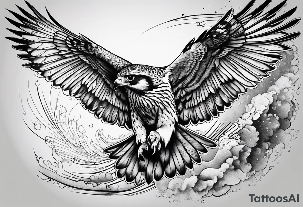 Falcon diving tattoo idea