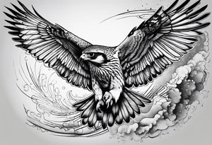 Falcon diving tattoo idea