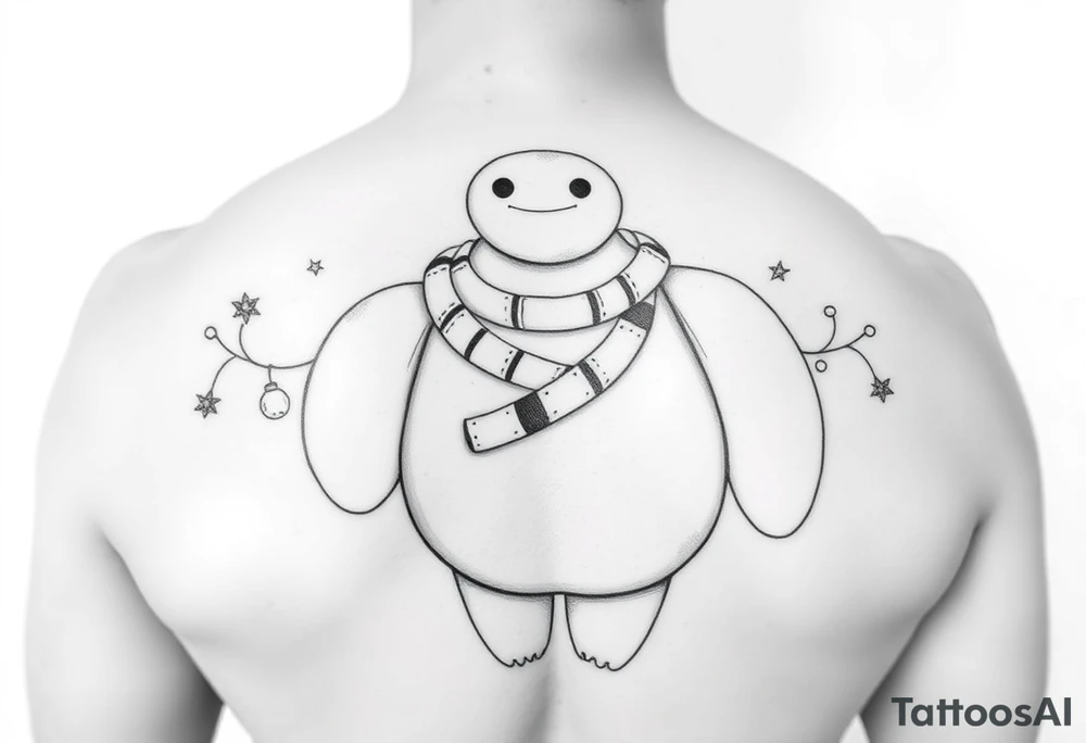 Disney Christmas themed Baymax tattoo idea