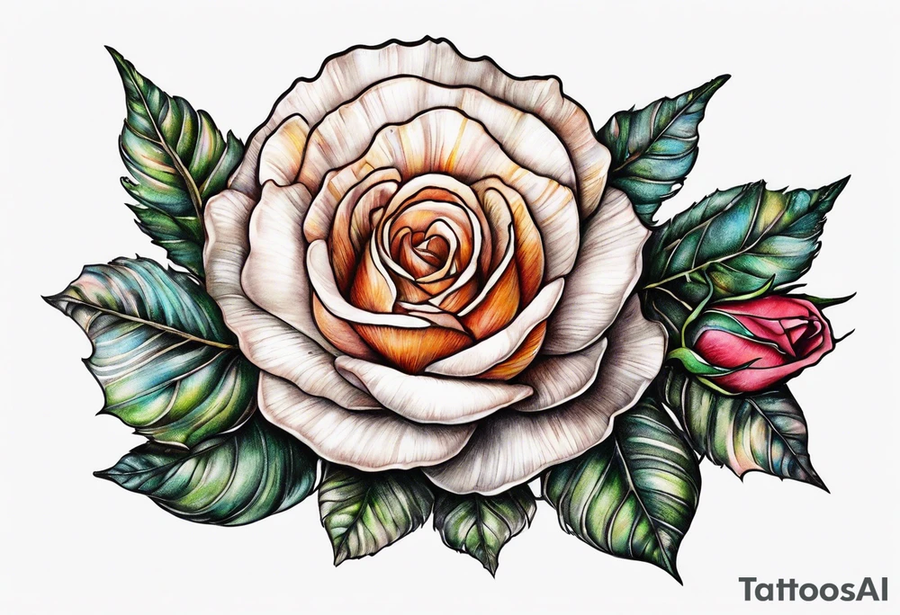 Shell with rose tattoo idea