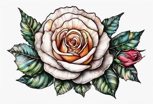 Shell with rose tattoo idea