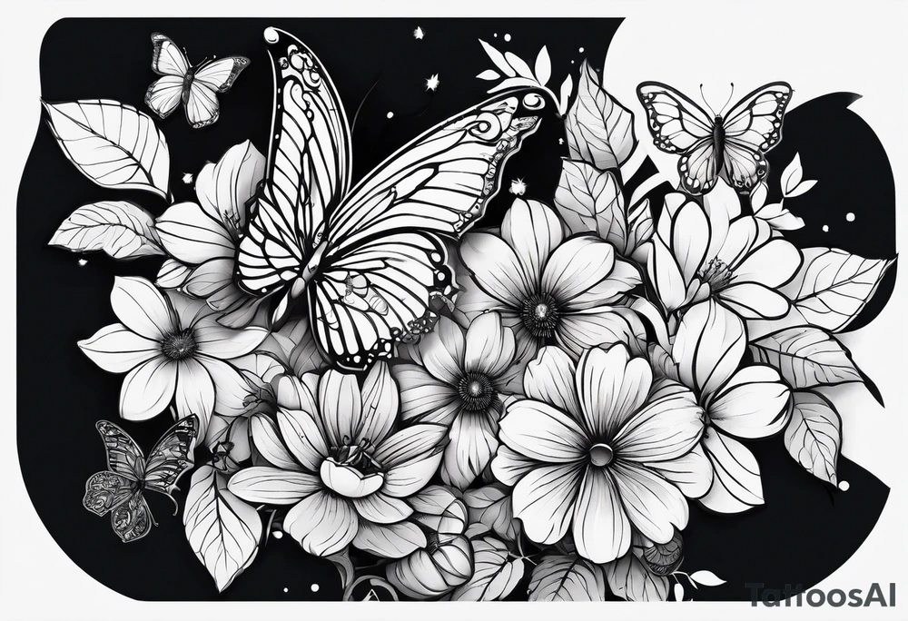 wing, flower, butterfly , tattoo idea