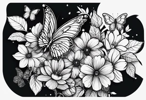 wing, flower, butterfly , tattoo idea