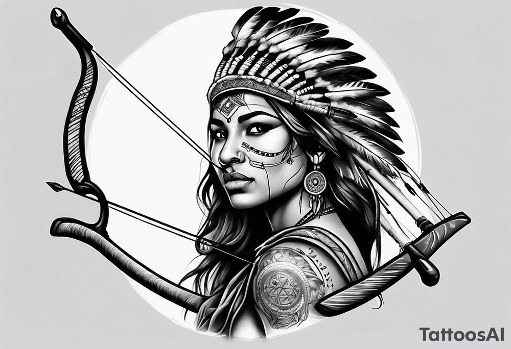 indian archer realism tattoo idea