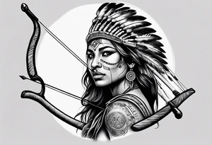 indian archer realism tattoo idea