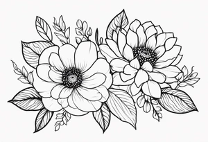 Pretty ,feminine flowers tattoo idea