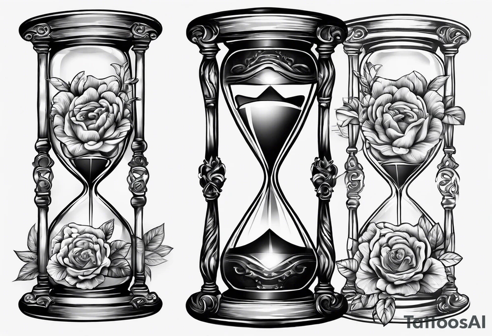 Hour glass with Brain and heart inside tattoo idea