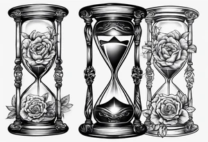Hour glass with Brain and heart inside tattoo idea