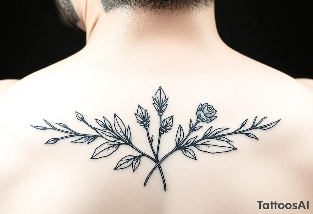 herbal tattoo for the outer edge of the ear (helix) tattoo idea