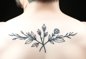 herbal tattoo for the outer edge of the ear (helix) tattoo idea