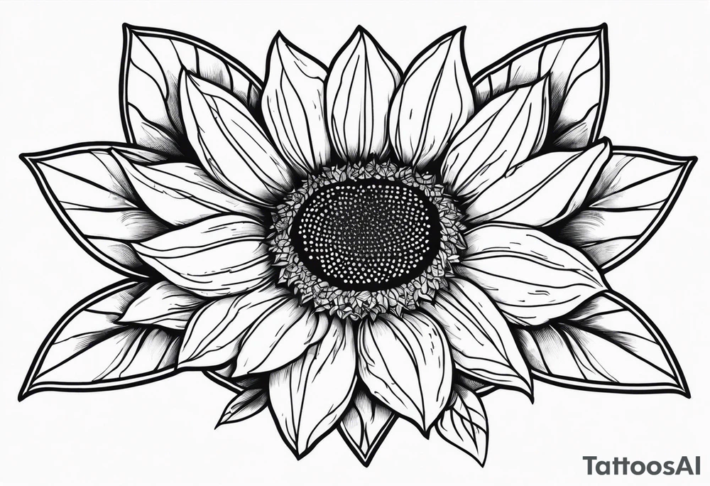 sunflower in crystal form tattoo idea