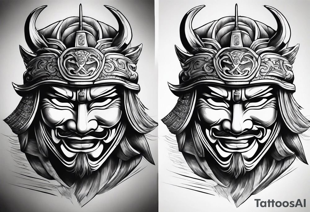 samurai mask tattoo idea