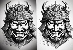 samurai mask tattoo idea