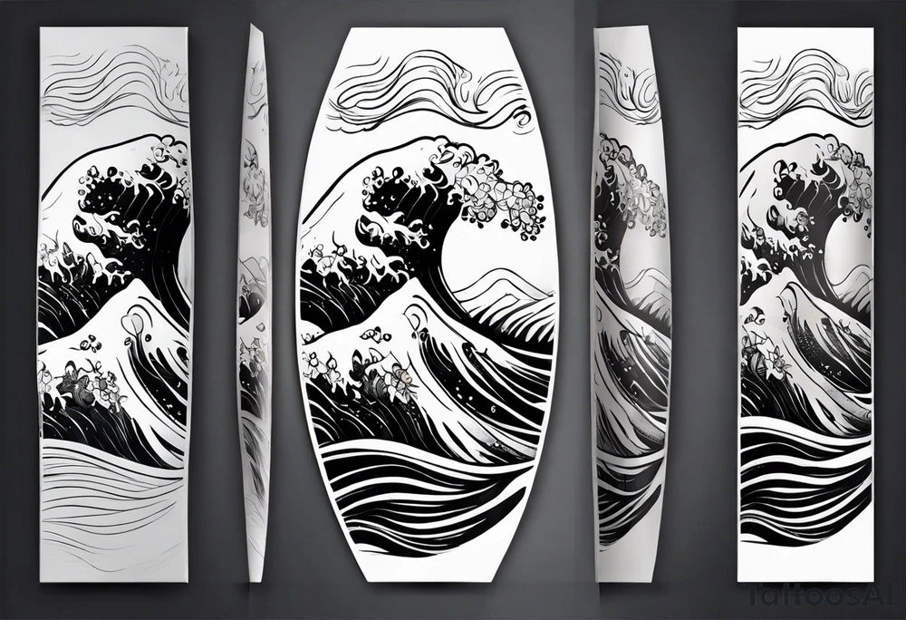 simple wave for outside forearm tattoo idea