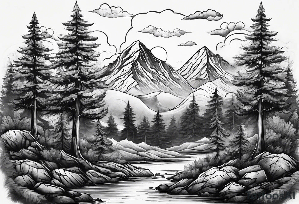 Trees
Mountains tattoo idea